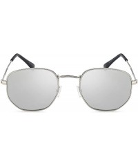 Sport Unisex Metal Frame - Flat Lens - Retro Design - Silver - CB1884XQ38H $18.75