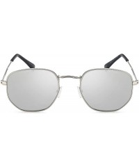 Sport Unisex Metal Frame - Flat Lens - Retro Design - Silver - CB1884XQ38H $18.75