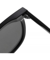 Round Round Oversized Sunglasses for Women Men UV Protection 8057 - Black - CE1963AZNRT $8.12