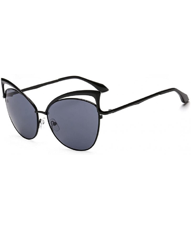 Rimless Sexy Cateye Women Sunglasses Oversized Metal Frame Flat Mirrored Lens - A - CE184ROGYY2 $10.35