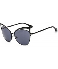 Rimless Sexy Cateye Women Sunglasses Oversized Metal Frame Flat Mirrored Lens - A - CE184ROGYY2 $10.35