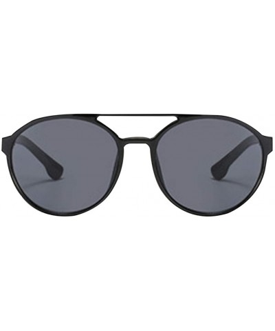 Round Steampunk Retro Round Sunglasses - UV400 Glasses for Men and Women - Black+gray - CM18UDZ35K6 $8.30