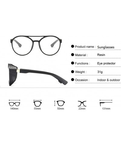 Round Steampunk Retro Round Sunglasses - UV400 Glasses for Men and Women - Black+gray - CM18UDZ35K6 $8.30