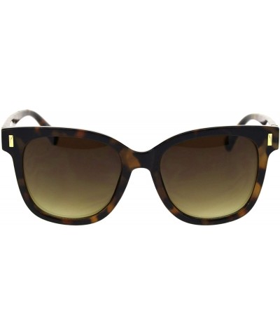 Square Retro Horn Rim Hipster Plastic Fashion Sunglasses - Tortoise Brown - CP18ROT045X $19.38