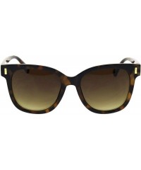 Square Retro Horn Rim Hipster Plastic Fashion Sunglasses - Tortoise Brown - CP18ROT045X $12.48