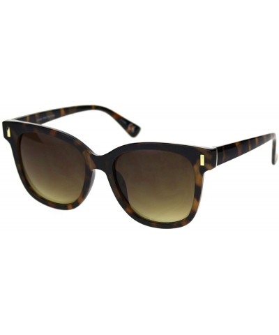 Square Retro Horn Rim Hipster Plastic Fashion Sunglasses - Tortoise Brown - CP18ROT045X $12.48