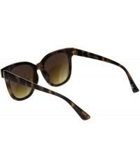 Square Retro Horn Rim Hipster Plastic Fashion Sunglasses - Tortoise Brown - CP18ROT045X $12.48