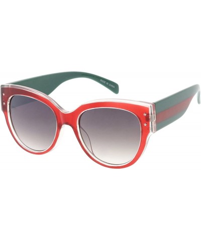 Oval Heritage Modern "Eataly" Thick Square Frame Sunglasses - Red - CN18GYIDHYY $19.30