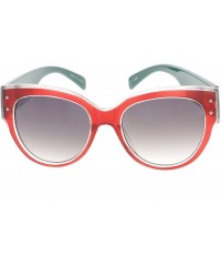 Oval Heritage Modern "Eataly" Thick Square Frame Sunglasses - Red - CN18GYIDHYY $7.77