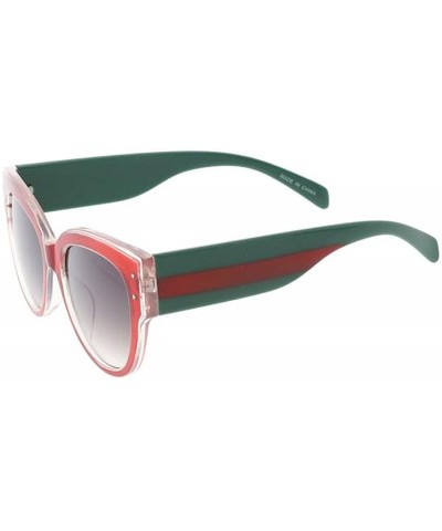 Oval Heritage Modern "Eataly" Thick Square Frame Sunglasses - Red - CN18GYIDHYY $7.77