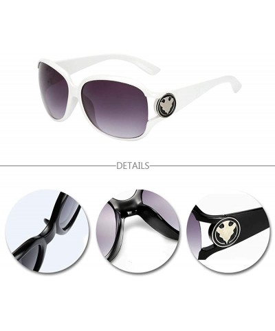 Oversized Womens Oversized Sunglasses Vintage Fashion Glasses for Driving Outdoor - White - CN18RNRLGSH $10.99