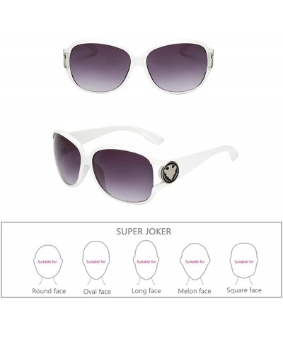 Oversized Womens Oversized Sunglasses Vintage Fashion Glasses for Driving Outdoor - White - CN18RNRLGSH $10.99