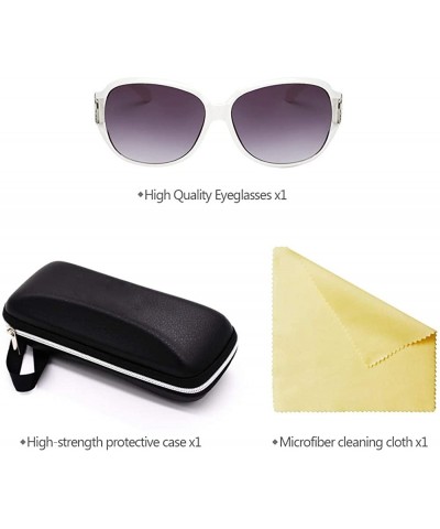 Oversized Womens Oversized Sunglasses Vintage Fashion Glasses for Driving Outdoor - White - CN18RNRLGSH $10.99