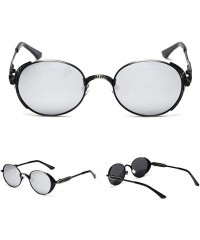 Round 2020 retro punk wind polarized sunglasses unisex fashion personality designer driving glasses - Silver - CR193MZSKED $1...