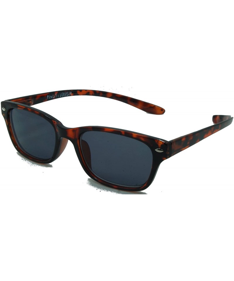 Wayfarer Rubber Neckin' Reading Sunglasses With Neck Hanging Flexible Frame - Tortoise - CQ11QLKST85 $22.30