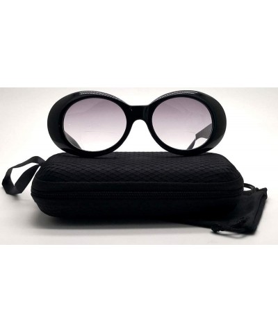 Round Vintage Sunglasses UV400 Bold Retro Oval Mod Thick Frame Perspective Sunglasses For Men - Black - C218YUL0SRS $9.80