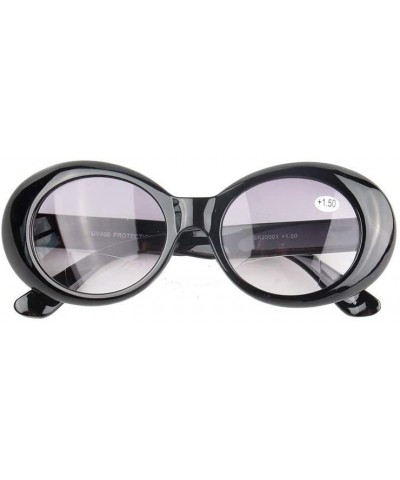 Round Vintage Sunglasses UV400 Bold Retro Oval Mod Thick Frame Perspective Sunglasses For Men - Black - C218YUL0SRS $9.80