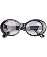 Round Vintage Sunglasses UV400 Bold Retro Oval Mod Thick Frame Perspective Sunglasses For Men - Black - C218YUL0SRS $9.80