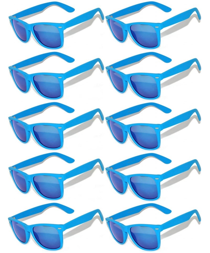Rimless Vintage Mirrored Lens Sunglasses Matte Frame 10 Pack in Multiple Colors OWL. - 10_pairs_blue_matte - CS127GNUJER $22.29