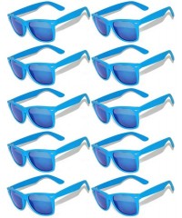 Rimless Vintage Mirrored Lens Sunglasses Matte Frame 10 Pack in Multiple Colors OWL. - 10_pairs_blue_matte - CS127GNUJER $22.29