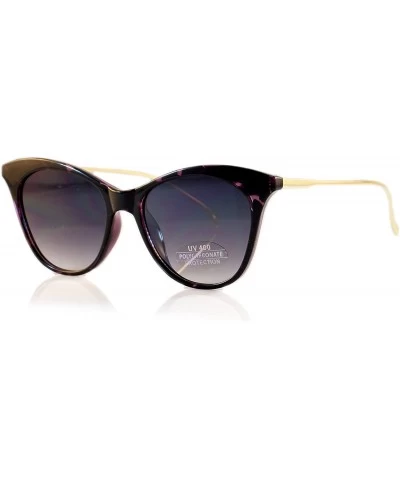 Cat Eye Classic Gradient/Smoke Flat Lens Cat-Eye Sunglasses A102 - Purple/ Black Gradient - C5180K90T06 $25.39