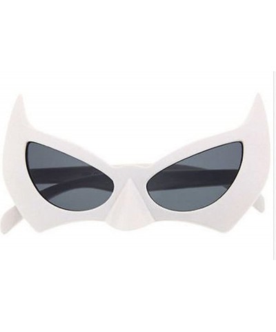 Oval Batman Bat Man Sunglasses Costume Glasses - White - C612LE5FP8D $18.35