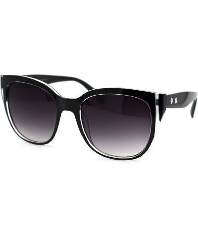 Cat Eye Womens Thick Oversize Cat Eye Shape Designer Sunglasses - Black Smoke - C418YTHXYRL $8.84
