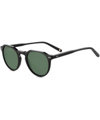 Round Round Acetate Sunglasses for Women Men - Retro Polarized Sunglasses Slim Frame Fashion Designer Style - CK1966MDXXZ $23.06