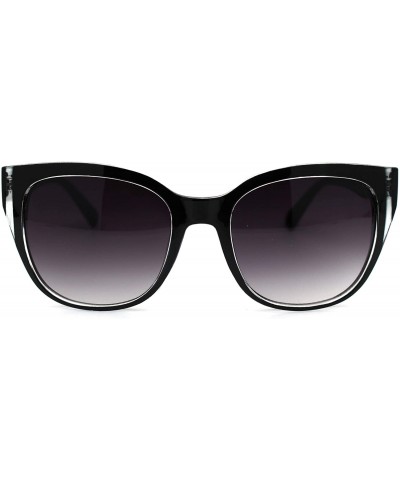 Cat Eye Womens Thick Oversize Cat Eye Shape Designer Sunglasses - Black Smoke - C418YTHXYRL $8.84