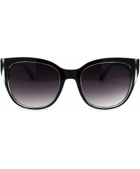 Cat Eye Womens Thick Oversize Cat Eye Shape Designer Sunglasses - Black Smoke - C418YTHXYRL $20.10