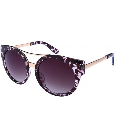 Oval Womens Oval Cat Eye Sunglasses w/Gradient Lens 32189-AP - Grey Black Demi - C112N796ZT9 $19.12