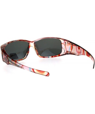 Rectangular Polarized Womens Fashion Rectangular 57mm OTG Fit Over Sunglasses - Translucent Pink - CO185DRRWC2 $9.56