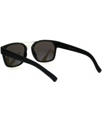Rectangular Mens Retro Minimal Mob Rectangular Horned Plastic Sunglasses - Blue Mirror - CG184YC86HA $11.95