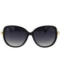 Butterfly Polarized Lens Womens Pearl Jewel Gem Brooch Hinge Butterfly Sunglasses - Black Smoke - C618TOXGTK8 $17.29