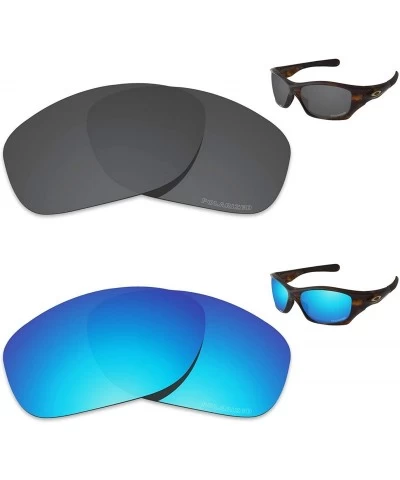 Oval Performance Replacement Lenses Pit Bull Polarized Etched - Value Pack - Carbon Black & Sky Blue - CC18I6ELUXN $66.57