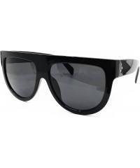 Oversized 6520 Oversize XL Mirror Tint Havana Shadow Style Designer Flat Top Womens Mens Sunglasses - Shiny Black - CK188CNCU...