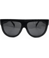 Oversized 6520 Oversize XL Mirror Tint Havana Shadow Style Designer Flat Top Womens Mens Sunglasses - Shiny Black - CK188CNCU...