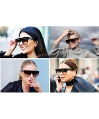 Oversized 6520 Oversize XL Mirror Tint Havana Shadow Style Designer Flat Top Womens Mens Sunglasses - Shiny Black - CK188CNCU...