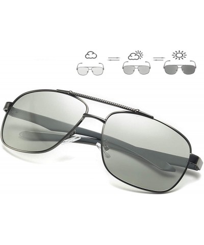 Rectangular Photochromic Day Night Vision Driving Glasses Anti-glare for Foggy/Cloudy/Rainy - CE18WE8D48D $29.01