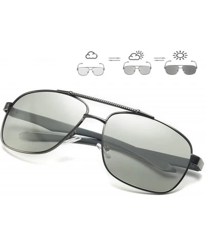 Rectangular Photochromic Day Night Vision Driving Glasses Anti-glare for Foggy/Cloudy/Rainy - CE18WE8D48D $29.40