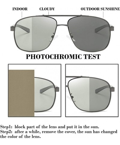 Rectangular Photochromic Day Night Vision Driving Glasses Anti-glare for Foggy/Cloudy/Rainy - CE18WE8D48D $15.47