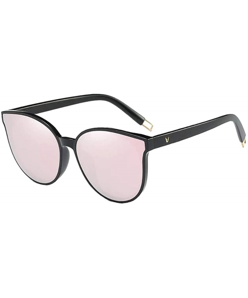 Oversized The Luxe Flat Top Oversized Cat Eye Sunglasses for Girls and Women - Black Pink - C718ZWK8ZAL $30.53