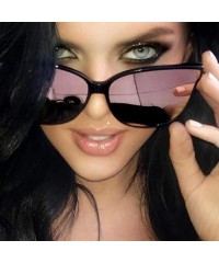 Oversized The Luxe Flat Top Oversized Cat Eye Sunglasses for Girls and Women - Black Pink - C718ZWK8ZAL $30.53