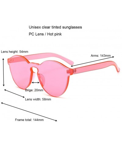 Rimless Oversized One Piece Rimless Tinted Sunglasses Clear Colored Lenses - Rose Pink - CI199CDUIYW $9.36