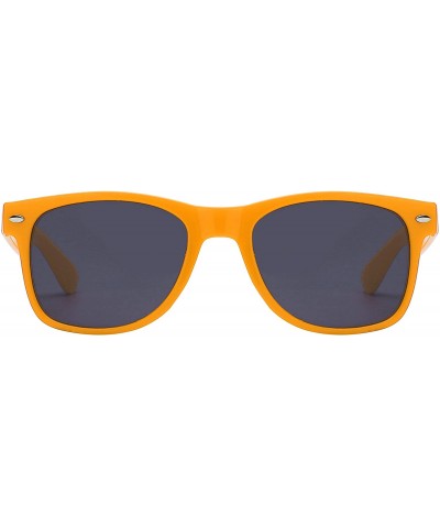 Round 80's Style Classic Vintage Sunglasses Colored Frame Uv Protection for Mens or Womens - 1smoke Lens Orange - CP11QTGWK0T...