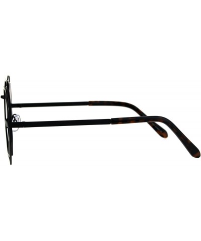 Oversized Octagon Shaped Sunglasses Womens Trendy Fashion Double Metal Frame - Black (Black) - CD187EHZ6HT $23.54