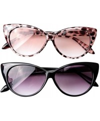 Cat Eye 3-Pair Value Pack Fashion Designer Cat Eye Reading Glasses for Womens - 2 Pairs / Black Gray + Leopard Tea - CD18X32T...