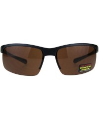 Rimless HD High Definition Lens Sunglasses Road Warrior Half Rim Sports Shades - Gunmetal - CK18E3LW64L $7.94