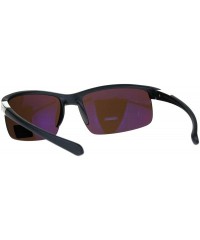 Rimless HD High Definition Lens Sunglasses Road Warrior Half Rim Sports Shades - Gunmetal - CK18E3LW64L $7.94