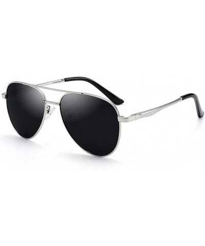 Oval Unisex Polarized Sunglasses Classic Retro Mirror Glasses 100% UV protection - Silvery-black - CU18W6RTK3W $29.96